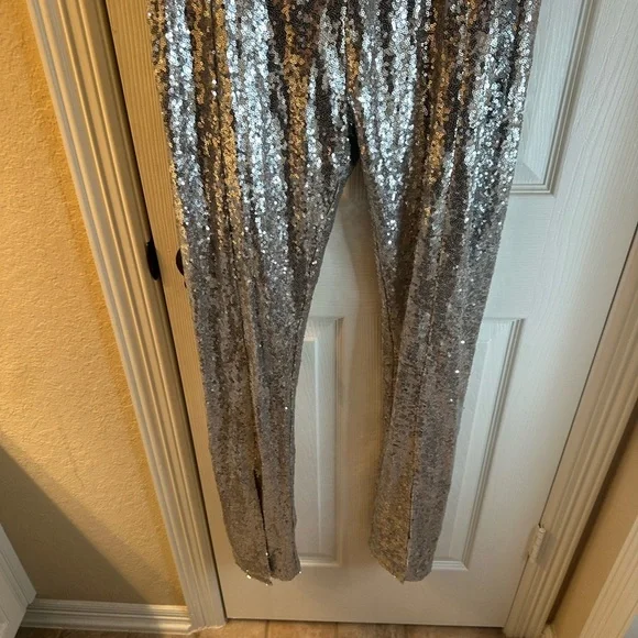 Wayf Silver Sequin Leggings - Picture 3 of 7